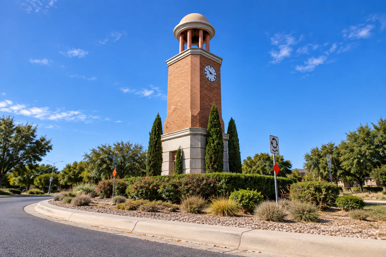 Cedar Park, Texas: the clock on the town square