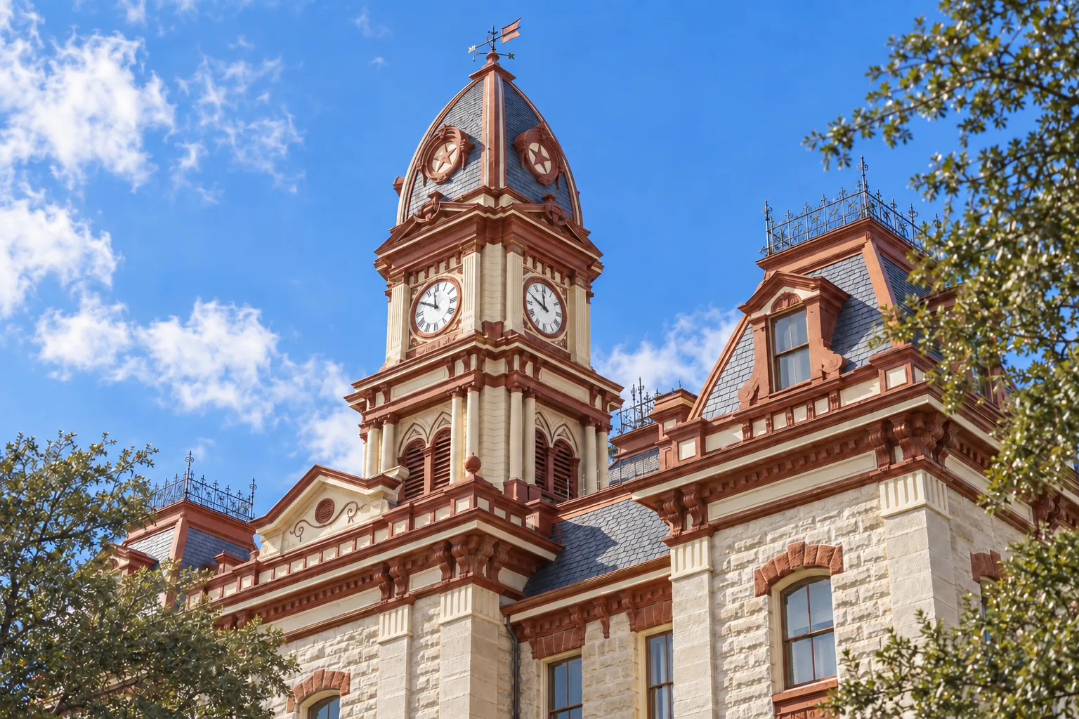 Lockhart, Texas: the courthouse clock tower