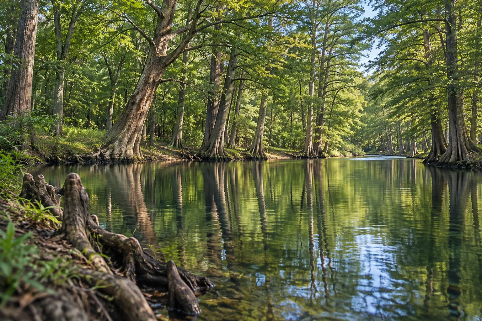 Wimberley, Texas: creek under cypress trees