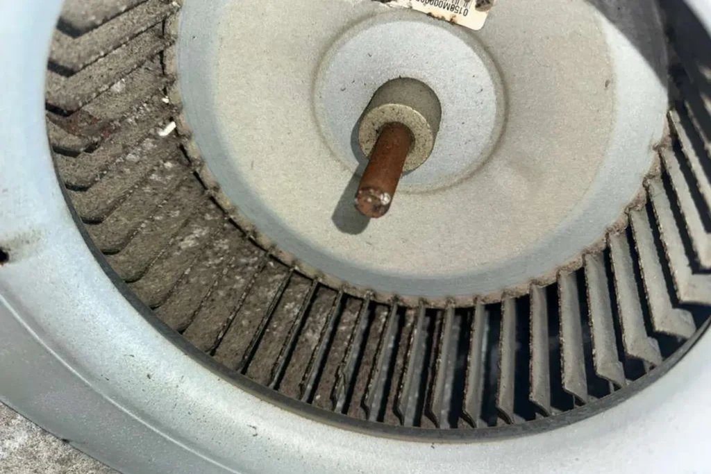 Blower wheel before cleaning – Blower Motor Cleaning