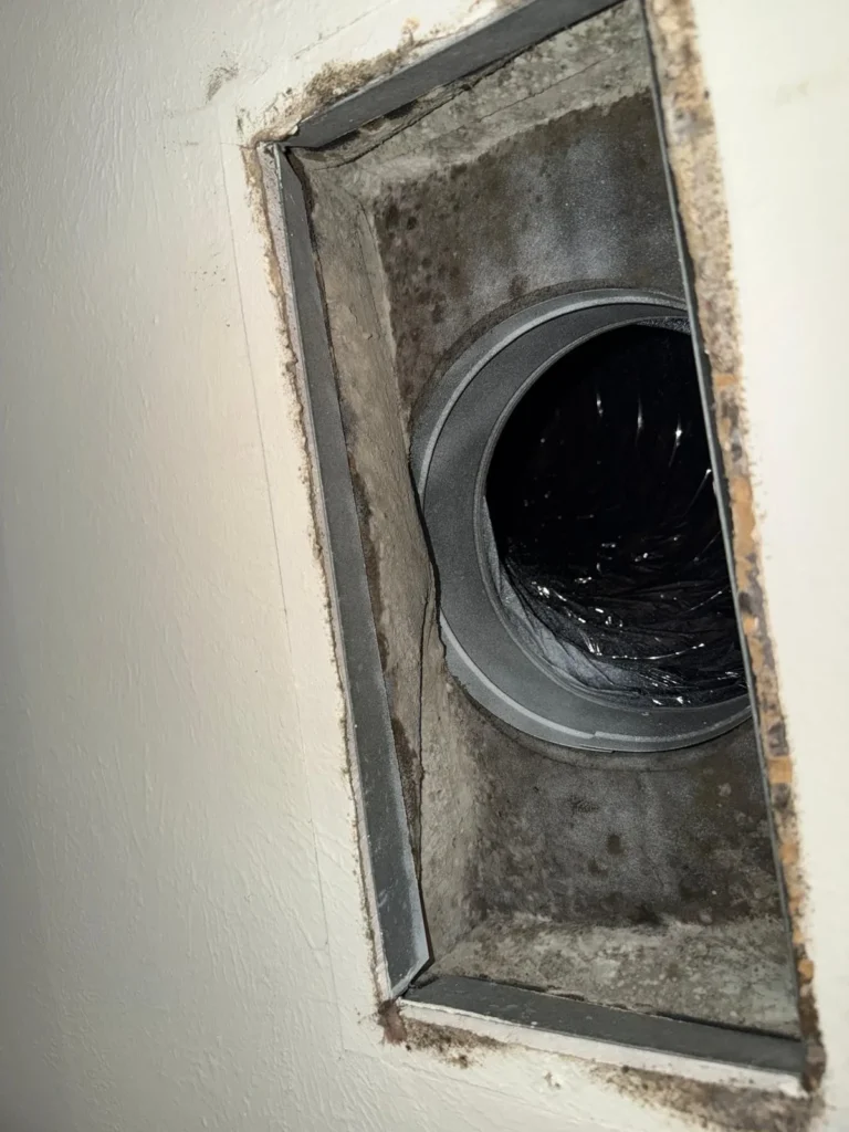 Ceiling supply opening with the register removed for cleaning (Lakeway area)