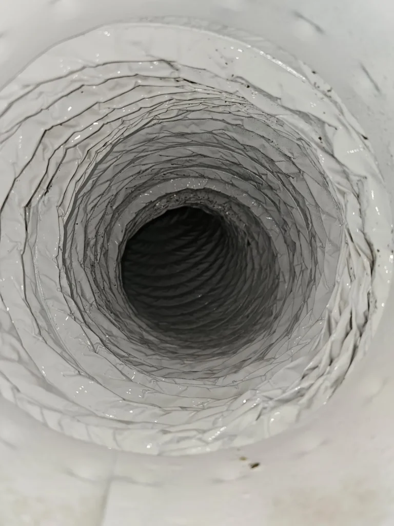Clean flex duct run after whole-home air duct cleaning