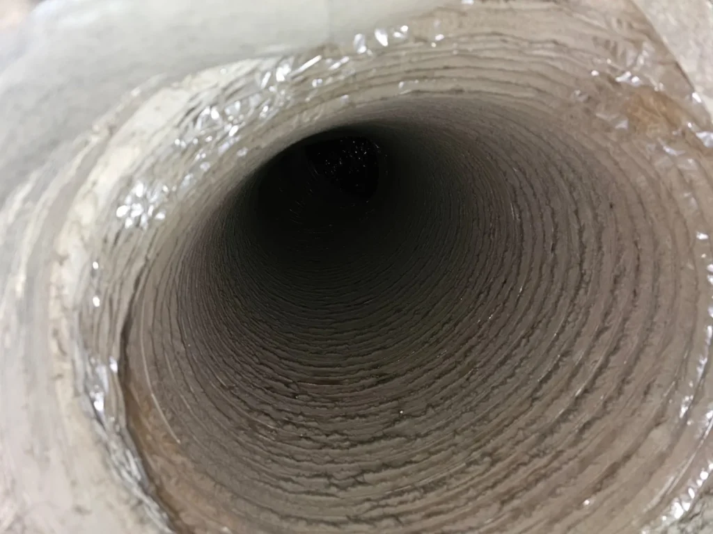 Inside a flexible air duct run (Wimberley area)