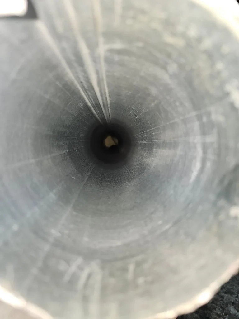 Inside of a clean rooftop dryer vent duct
