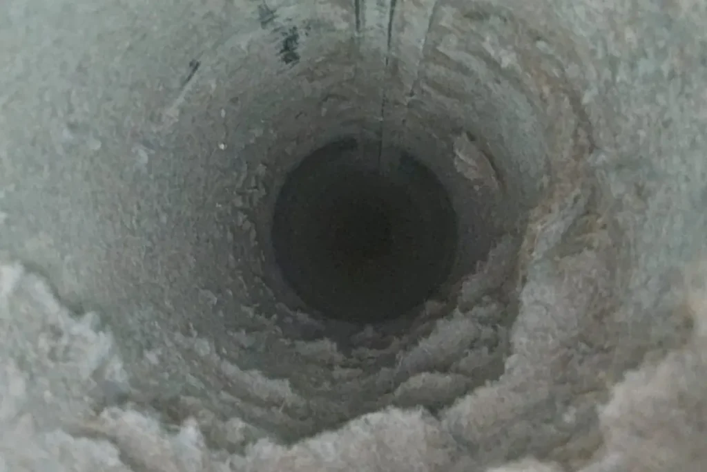 Lint buildup inside the vent – Dryer Vent Inspection