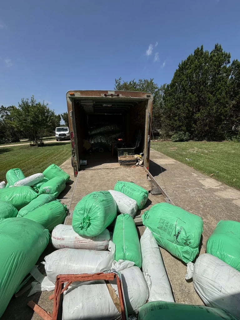 New insulated duct material delivered for an attic duct replacement
