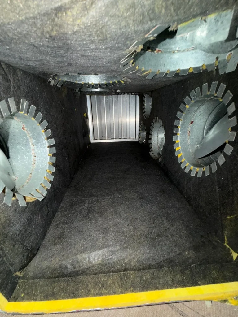 Supply plenum and duct connections inside an air handler (Cedar Park area)