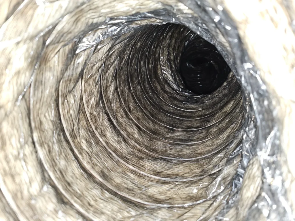 Torn and dirty flexible air duct